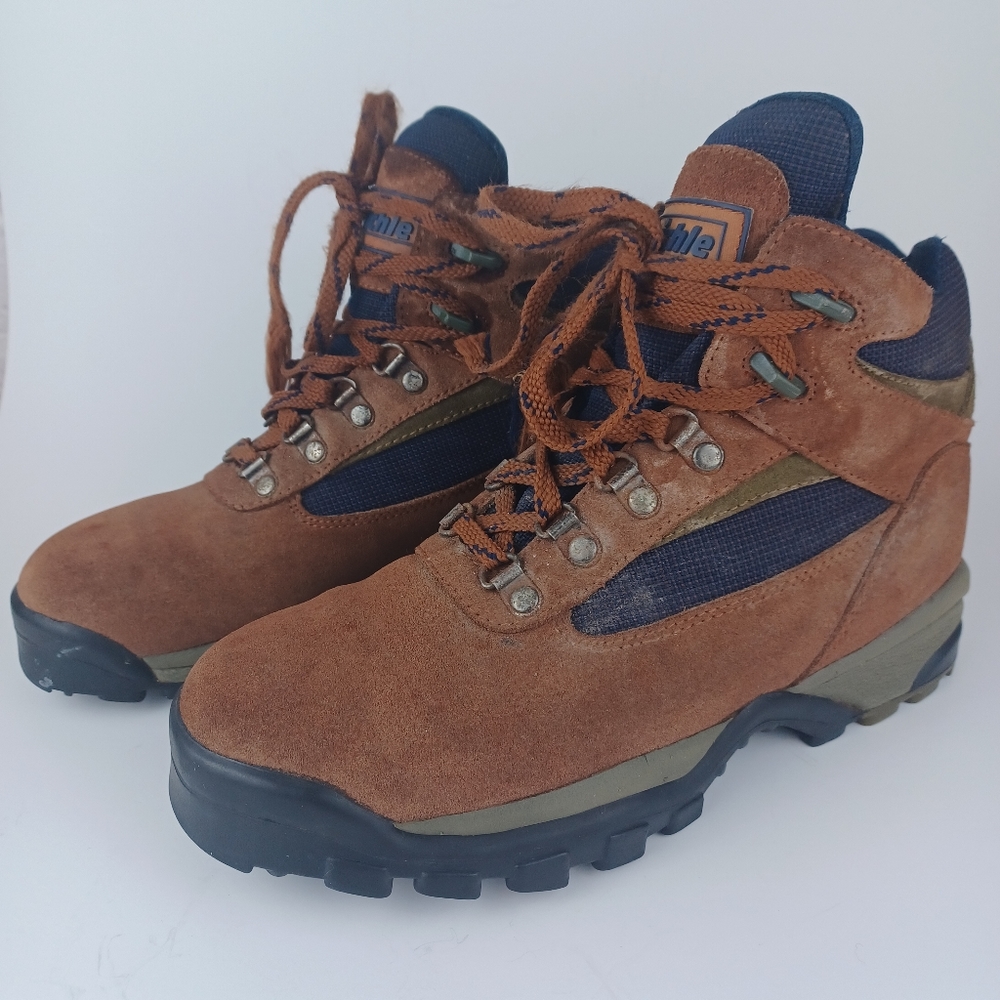 Vtg Raichle Rust Color Suede Leather Women's 7.5 Hiking Boots